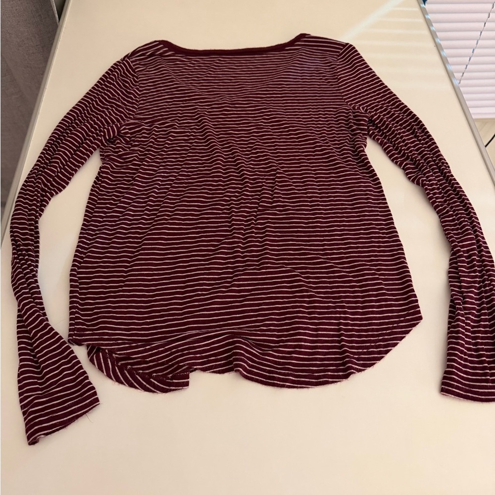 SO Burgundy Striped Long Sleeve Tee - Picture 5 of 5